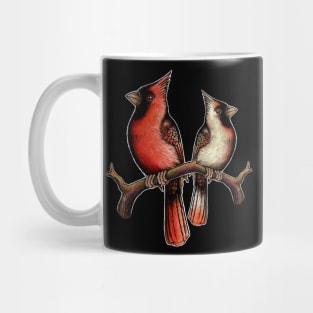 Red Cardinal bird male female Mug